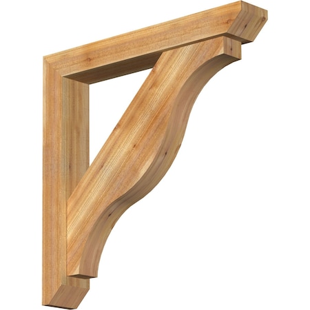 Ekena Millwork Funston Slat Rough Sawn Bracket w/ Offset Brace, Western Red Cedar, 6"W x 38"D x 38"H BKT0604X38X38FST06RWR
